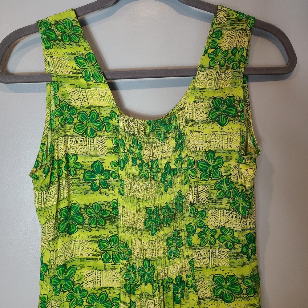 Vtg JBS Maxi Shirt Resort Dress Green Granola Sz L Boho Cottage Fairy 90s - Picture 6 of 10